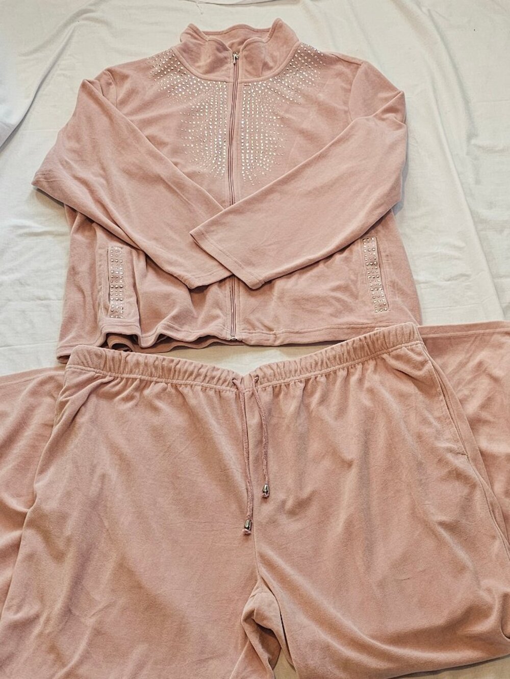 Glitterscape Velour Pant Set Plus Size 3X Full Zip Jacket Pull On Lounge Outfit